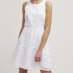 NWOT Gap, Eyelet A-line Dress, Sleeveless, White, Size 8